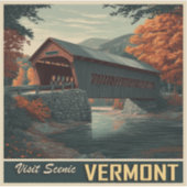  Vermont overdekte brug reizen Sticker (Voorkant)