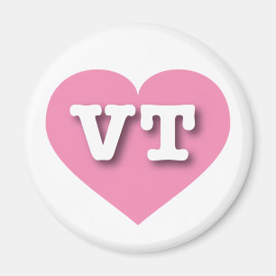 Vermont Pink Heart - Ik hou van VT Magneet