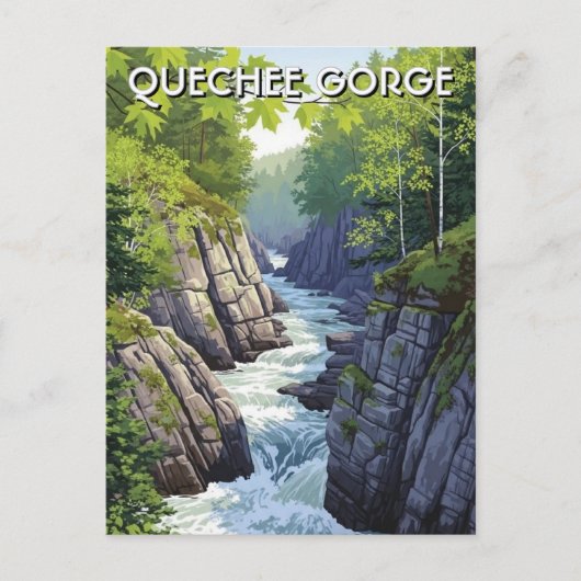 Vermont Quechee Gorge Travel Briefkaart (Voorkant)