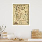 Vermont Railroad & Town Map 1896 Poster (Keuken)