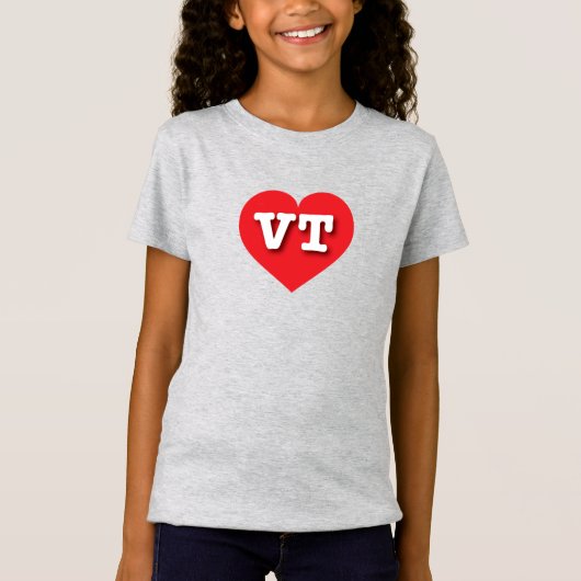 Vermont Red Heart - Ik hou van VT T-shirt (Voorkant)