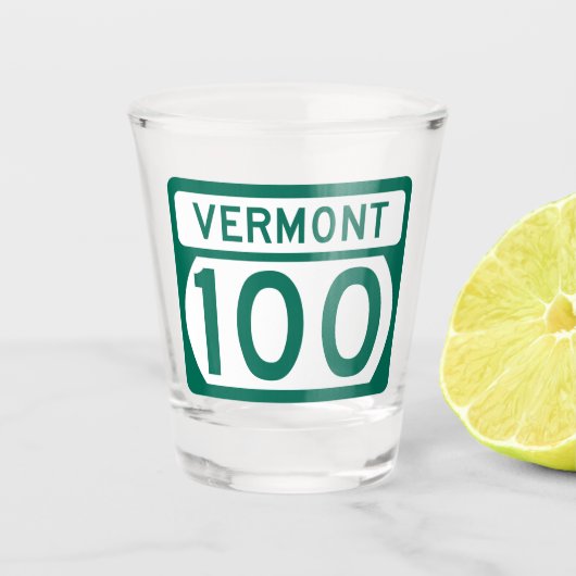 Vermont Route 100 Shot Glas (Voorkant)