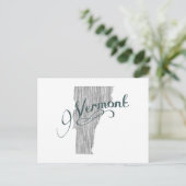 Vermont Shaped Gray Typografie Name Briefkaart (Staand voorkant)