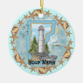Vermont Shells Lighthouse Ornament (Voorkant)