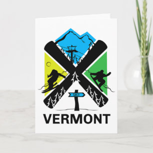 Vermont Ski T-shirt - Skien en snowboardaccessoire Kaart