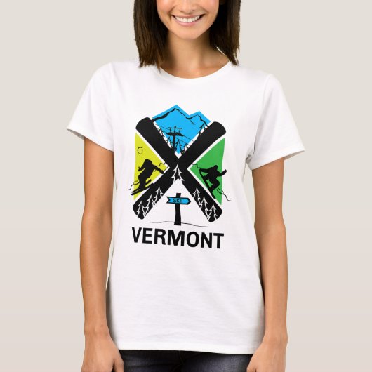 Vermont Ski T Shirt - Skiing And Snowboard Accesso (Voorkant)