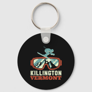 Vermont Snow Mountain  Retro Skiën en Sno Sleutelhanger
