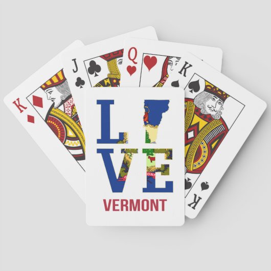 Vermont Staatsvlag Liefde Pokerkaarten (Achterkant)
