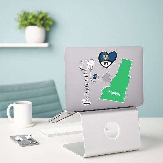 Vermont State, Blad van Die Cut Stickers (Laptop op bureau)