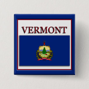 Vermont State Flag Design Button