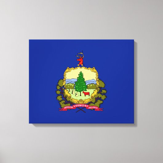 Vermont State Flag Design Decor Canvas Afdruk (Voorkant)