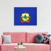 Vermont State Flag Design Decor Canvas Afdruk (Insitu (Woonkamer))
