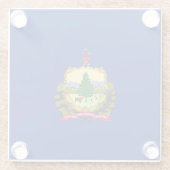 Vermont State Flag Design Decor Glazen Onderzetter (Achterkant)