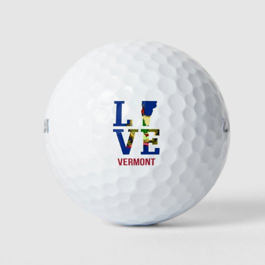 Vermont State Flag Love Golfballen (Voorkant)