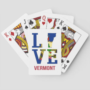 Vermont State Flag Love Pokerkaarten
