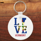 Vermont State Flag Love Sleutelhanger (Voorkant)