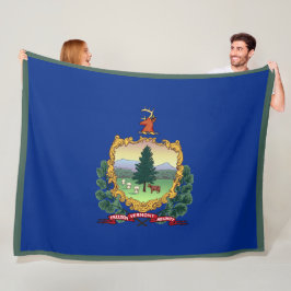 Vermont State Flag Print Patriot Fleece Deken