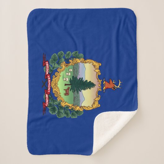 Vermont State Flag Print Patriottisch Sherpa Deken (Voorkant)