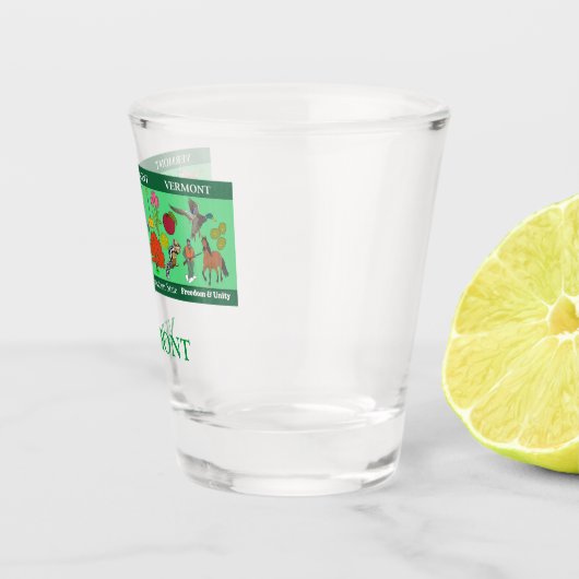 Vermont State Herdenking Shot Glass Shot Glas (Rechts)
