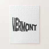 Vermont State Name Word Art Black Legpuzzel (Verticaal)