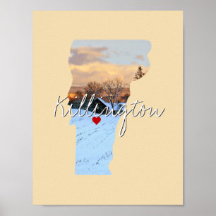 Vermont State Photo insert and town name Poster