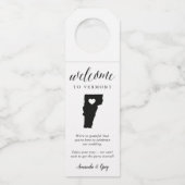 Vermont State Wedding Welcome Favor Flessenhanger (Voorkant)