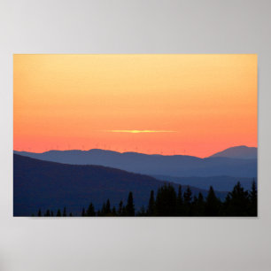 Vermont Sunset met windturbines Poster
