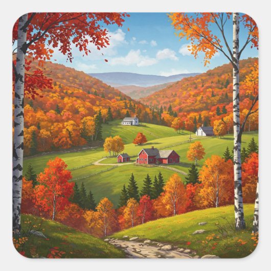 Vermont Travel Vierkante Sticker (Voorkant)