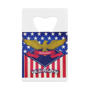 Vermont USA Flag Kredietkaart Flessenopener