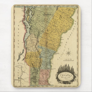 Vermont, van de werkelijke enquête - kaart 1814 muismat