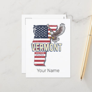 Vermont Verenigde Staten Retro State Kaart Vereni
