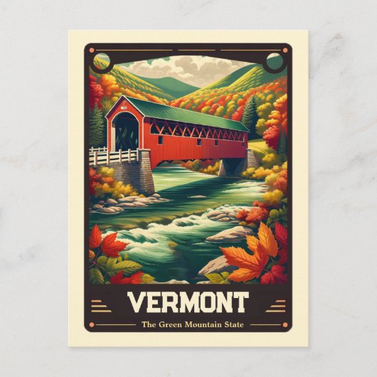 Vermont | Vintage van patriottische spirit Briefkaart (Voorkant)