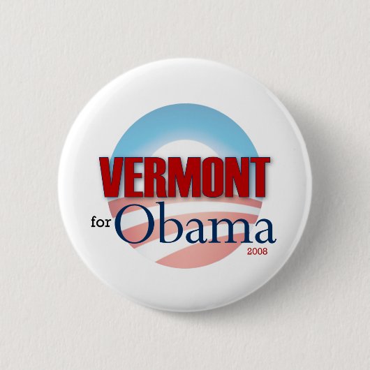 VERMONT voor Obama Ronde Button 5,7 Cm (Voorkant)