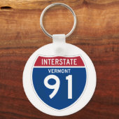 Vermont VT I-91 Interstate Highway Shield - Sleutelhanger (Voorkant)