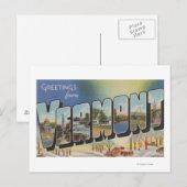 Vermont (Winterscène) - Grote letterscènes Briefkaart (Voorkant / Achterkant)