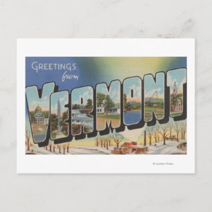 Vermont (Winterscène) - Grote letterscènes Briefkaart