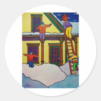 Vermont Wintersport van Piliero Ronde Sticker