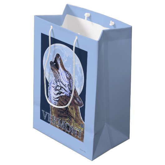 VermontHowling Wolf Medium Cadeauzakje (Achterkant Gekanteld)