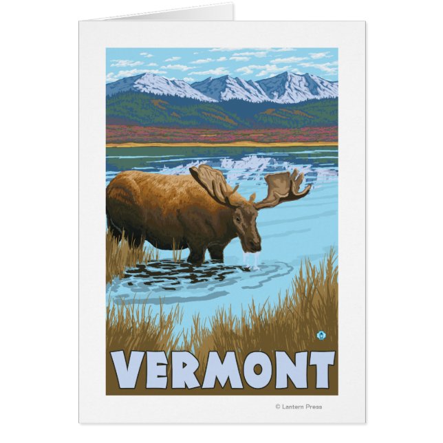 VermontMoose Boire dans le lac (Devant)