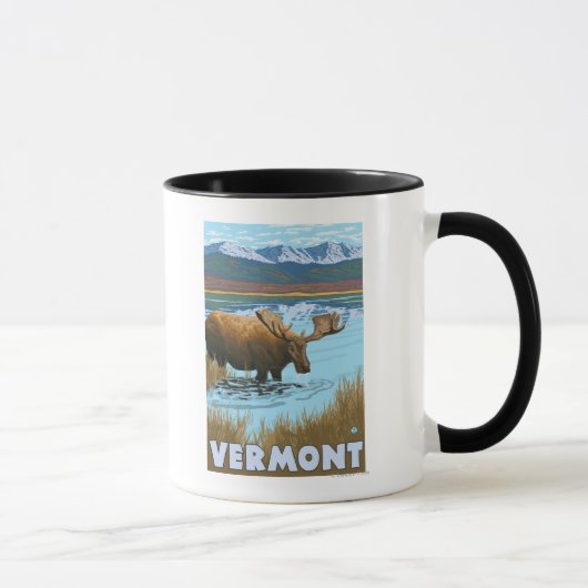 VermontMoose Drink in het meer Mok (Rechts)