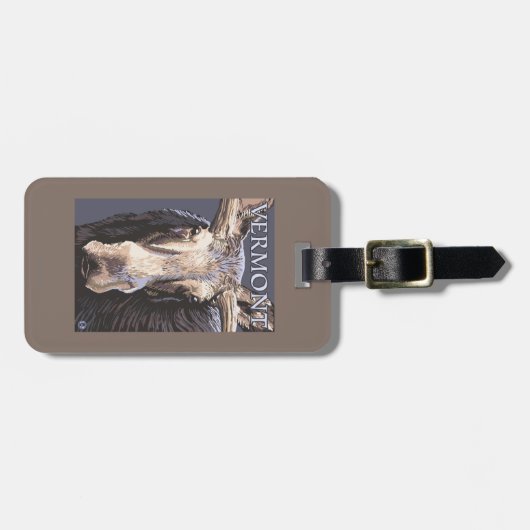 VermontMoose Up Close Bagagelabel (Voorkant horizontaal)