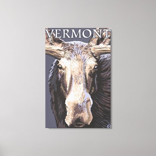 VermontMoose Up Close Canvas Afdruk (Voorkant)