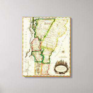 VermontPanoramic MapVermont 2 Canvas Afdruk