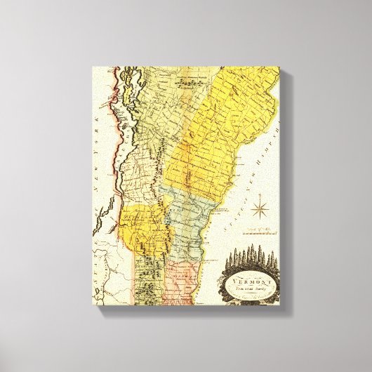 VermontPanoramic MapVermont Canvas Afdruk (Voorkant)