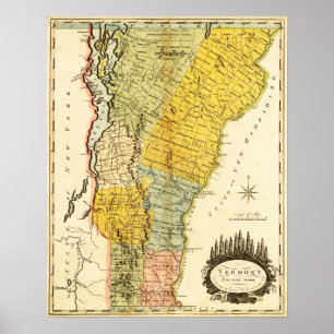 VermontPanoramic MapVermont Poster