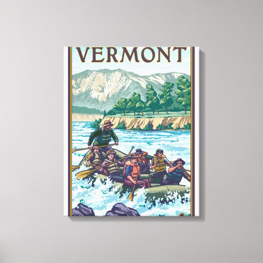 VermontRiver Rafting Scene Canvas Afdruk (Voorkant)