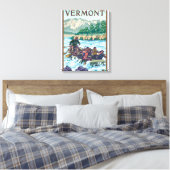 VermontRiver Rafting Scene Canvas Afdruk (Insitu (Slaapkamer))