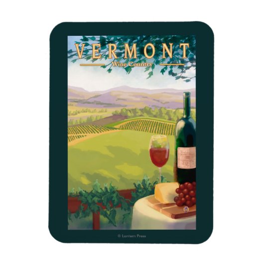 VermontWine Country Scene Magneet (Verticaal)