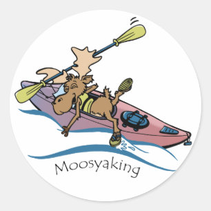 Vermoosin' Da Yak Vermont Moose kajakken Ronde Sticker