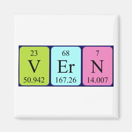 Vern. aimant de nom de table périodique (Devant)